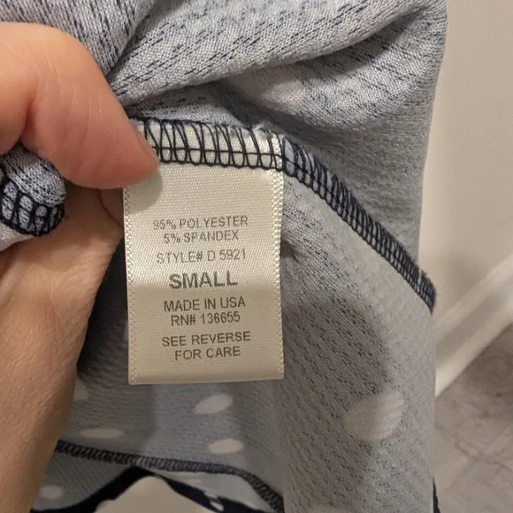 West Kei Navy and White polka dot dress size small pockets fit and flare - Picture 5 of 5